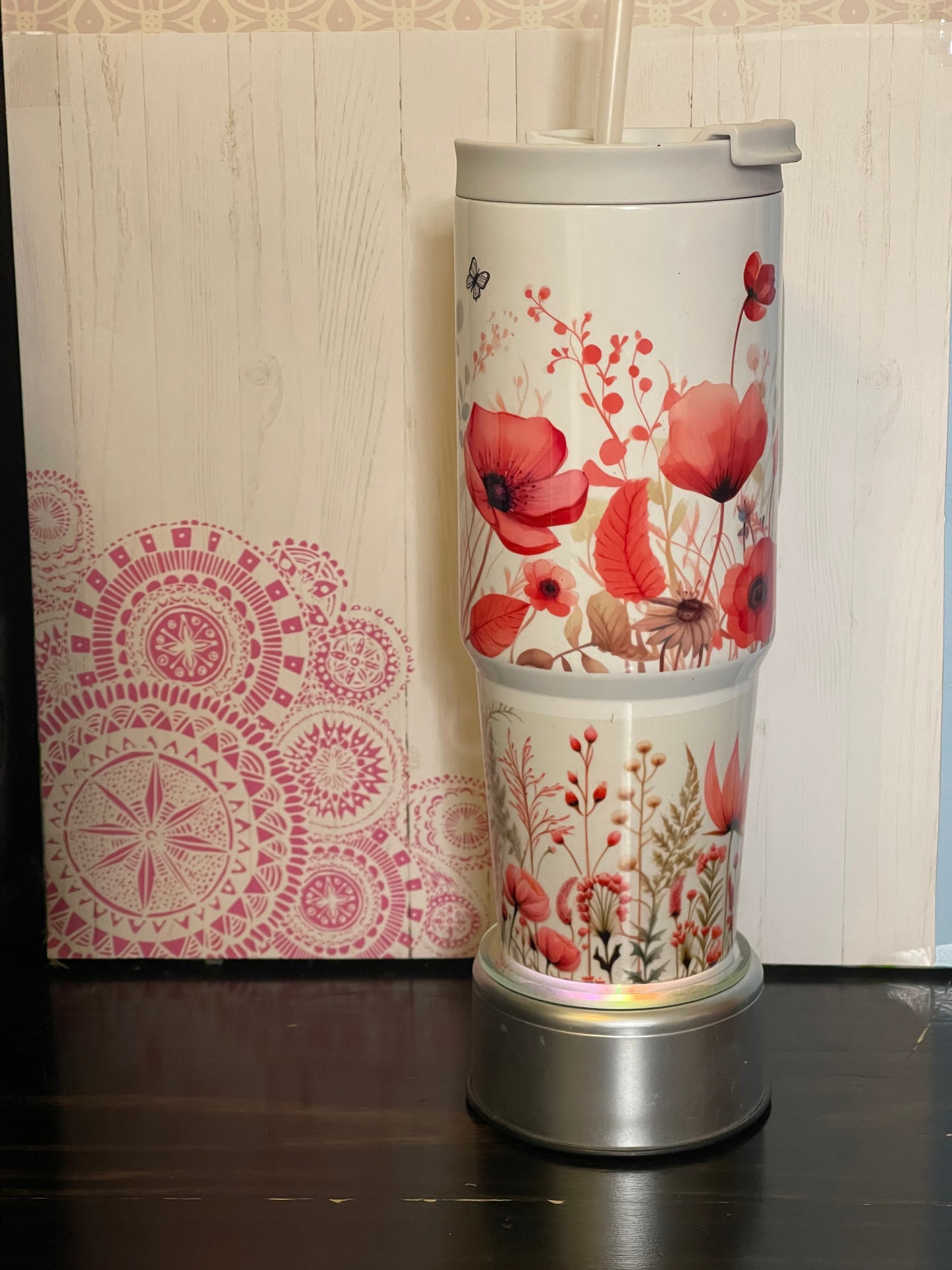 Custom 30 oz Insulated Tumbler with Handle and Straw