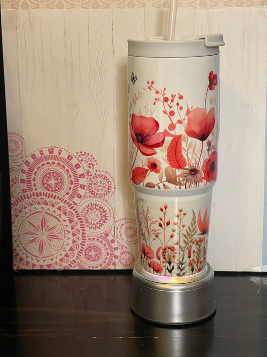 Custom 30 oz Insulated Tumbler with Handle and Straw